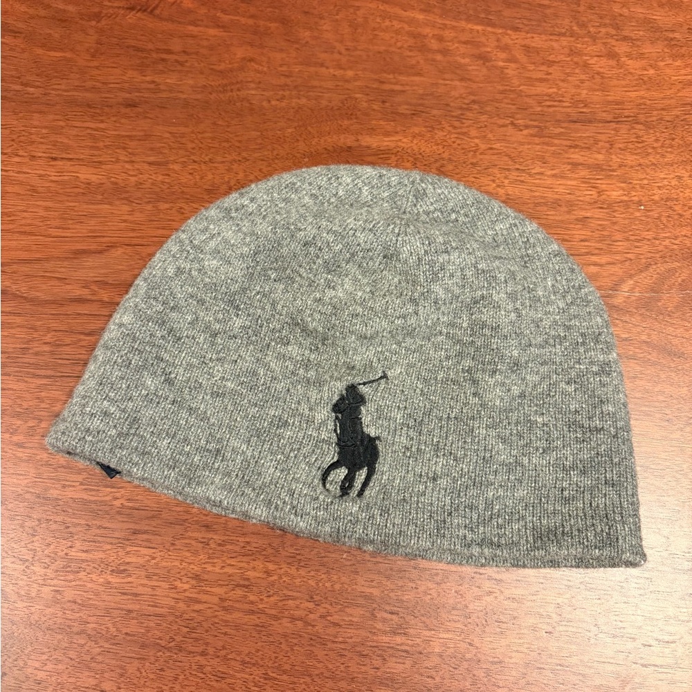 Polo by Ralph Lauren Gray Big Logo Beanie